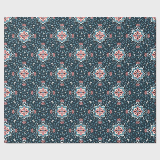 Papel de regalo con patrón Floral Folk (Costura)
