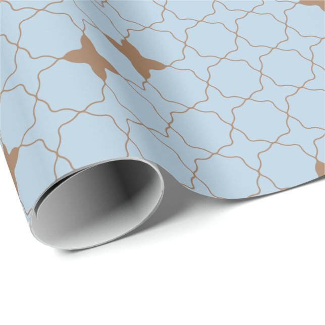 Papel de regalo con patrón geométrico de cuatro ho (Esquina del rollo)