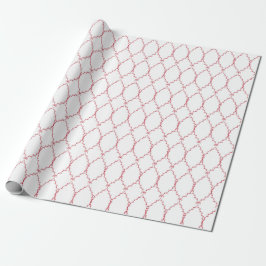 Papel de regalo con patrón geométrico rojo delicad