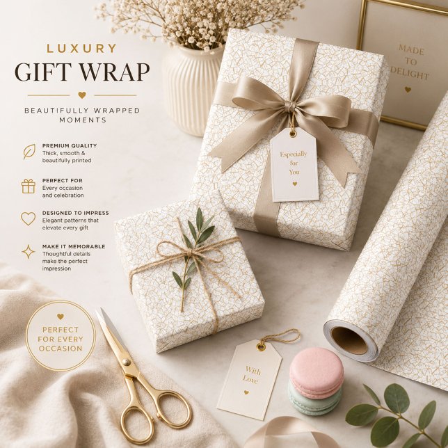 Papel de regalo con patrón neutro elegante (Subido por el creador)