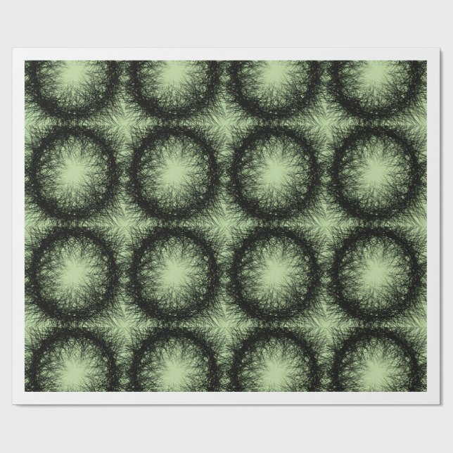 Papel de regalo con patrón radial verde oscuro abs (Superficie plana)