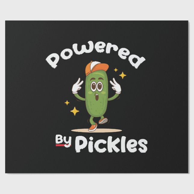Papel De Regalo Con Pickles De Poder Comida Pepino Divertido (Superficie plana)