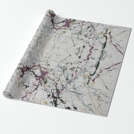 Papel de regalo con pintura abstracta y salpicadur