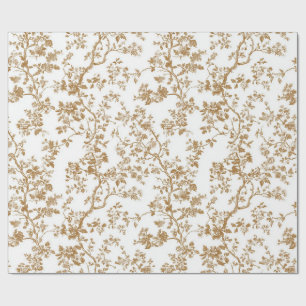 Papel de regalo con ramitas florales en estilo chi