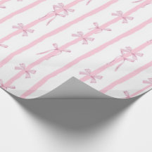 Papel de regalo con raya de cinta rosa lindo