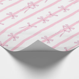 Papel de regalo con raya de cinta rosa lindo