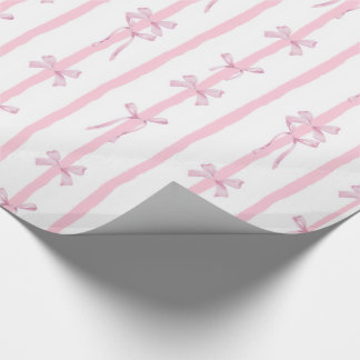 Papel de regalo con raya de cinta rosa lindo