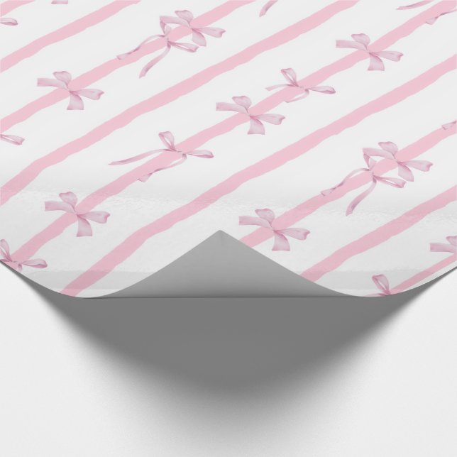 Papel de regalo con raya de cinta rosa lindo (Esquina)