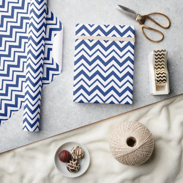 Papel de Regalo con Raya en Zig Zag de Caramelo Az (Artesanía)