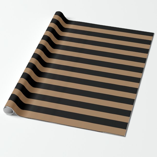 Papel de regalo con rayas marrones y negras (Desenrollado)