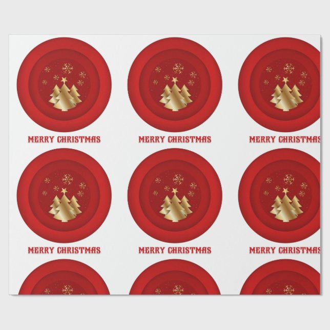 Papel de regalo con sello de cera de Navidad Rojo  (Superficie plana)