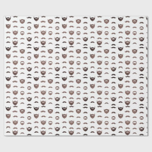Papel de regalo con silueta de barba, divertido pe