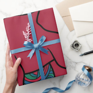 Papel de regalo con silueta de elefante abstracto