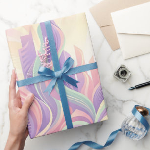 Papel de regalo con silueta de horizonte de ciudad