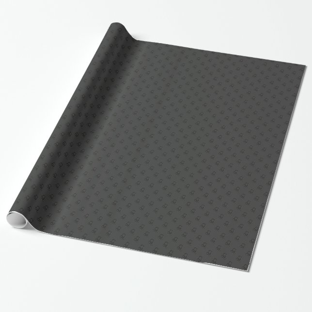 Papel de regalo con símbolo de Leo en ónix (Desenrollado)