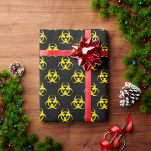Papel de regalo con símbolo de riesgo biológico ne