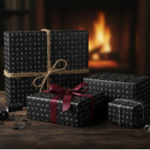 Papel de regalo con símbolo rúnico en blanco y neg