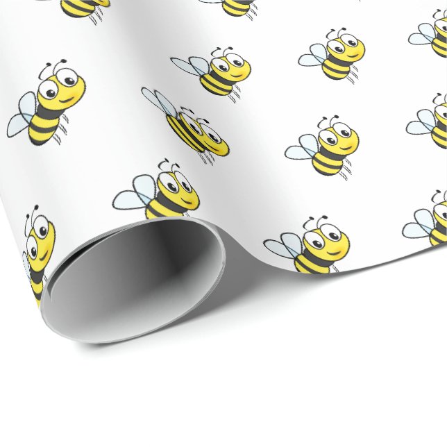 Papel de regalo con tema de abeja de miel para niñ (Esquina del rollo)