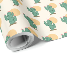Papel de regalo con tema de cactus