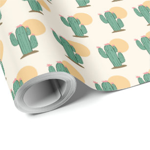 Papel de regalo con tema de cactus