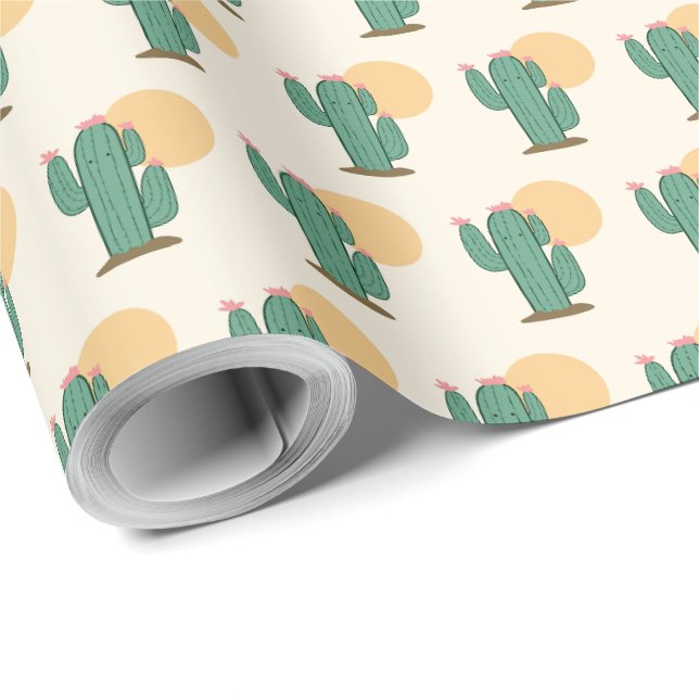 Papel de regalo con tema de cactus (Esquina del rollo)