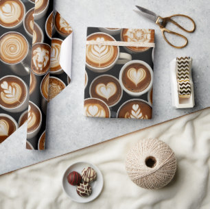 Papel de regalo con tema de café
