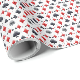 Papel de regalo con tema de cartas de póquer