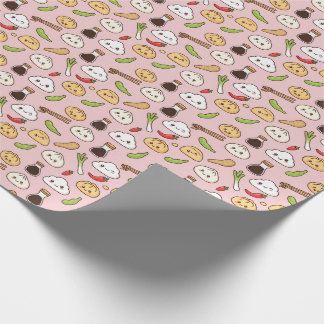 Papel de regalo con tema de comida china Kawaii