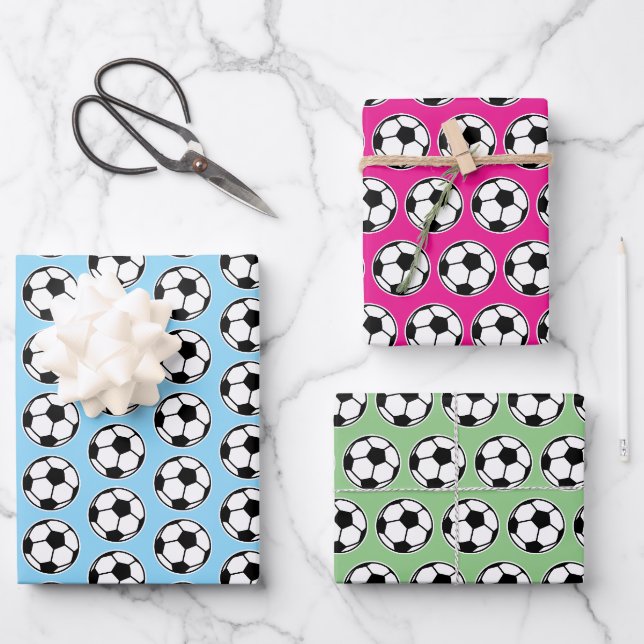 Papel de regalo con tema de fútbol para cumpleaños (Anverso)