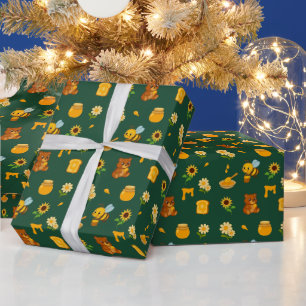 Papel de regalo con tema de miel