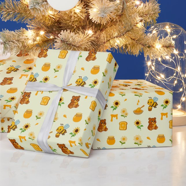 Papel de regalo con tema de miel (Vacaciones)