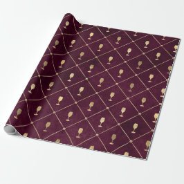 Papel de regalo con tema de vino borgoña vintage d