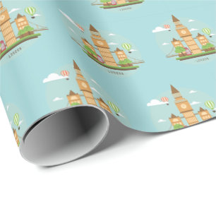 Papel de regalo con tema Londres Inglaterra