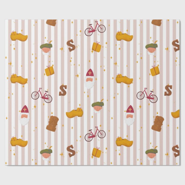 Papel de regalo con tema Sint y Piet (Superficie plana)