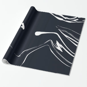 Papel de regalo con textura de mármol líquido negr