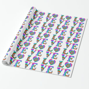 Papel de regalo con Tie Dye de amor