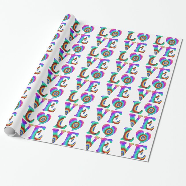 Papel de regalo con Tie Dye de amor (Desenrollado)