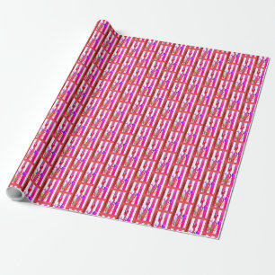 PAPEL DE REGALO CON TULIPANES ROSAS, ROJOS Y PURPU