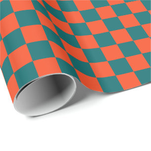 Papel de regalo con un estampado de cuadros azul a