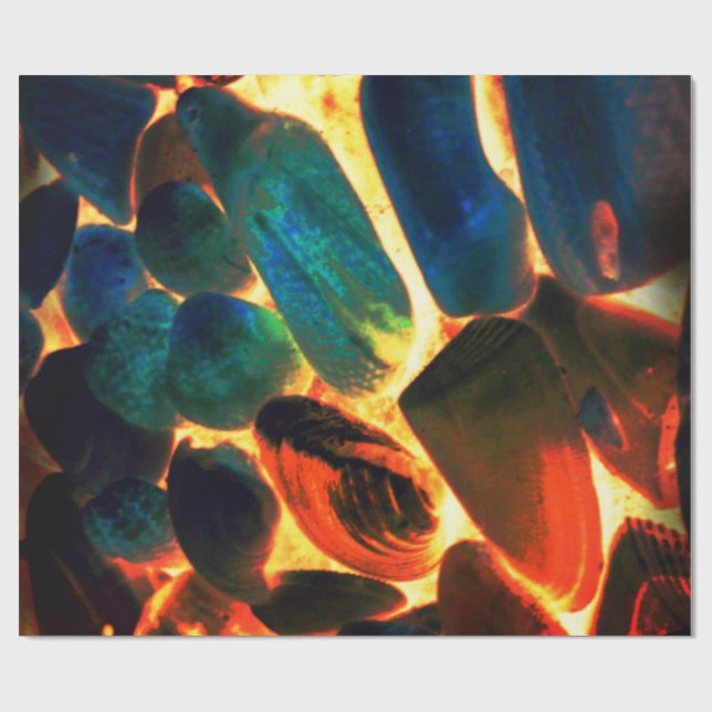 Papel De Regalo Concha de ostión marina sobre lava volcánica calie (Superficie plana)