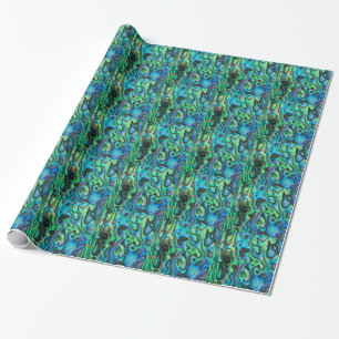 Papel De Regalo Concha de pana azul verde
