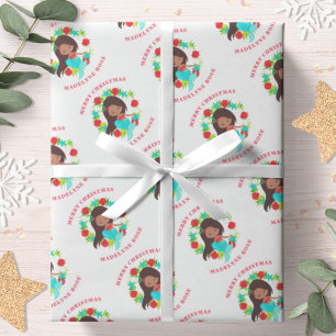 Papel De Regalo Conchas de Sirena de Navidad Nombre Personalizado