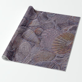 Papel De Regalo conchas marinas Ocean Beach Purple Metallage Decou