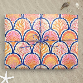Papel De Regalo Conchas Mediterráneas y Vieira de Algas Marinas