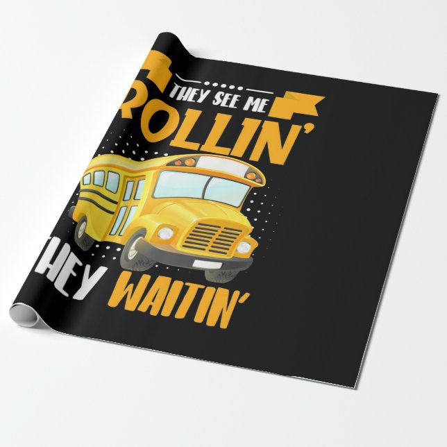 Papel De Regalo Conductor de bus me ve Rollin (Desenrollado)