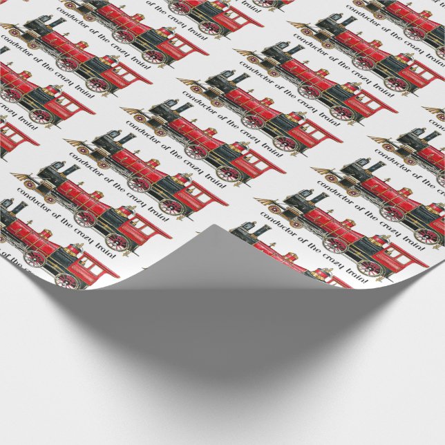 Papel De Regalo Conductor Del Tren Loco (Esquina)