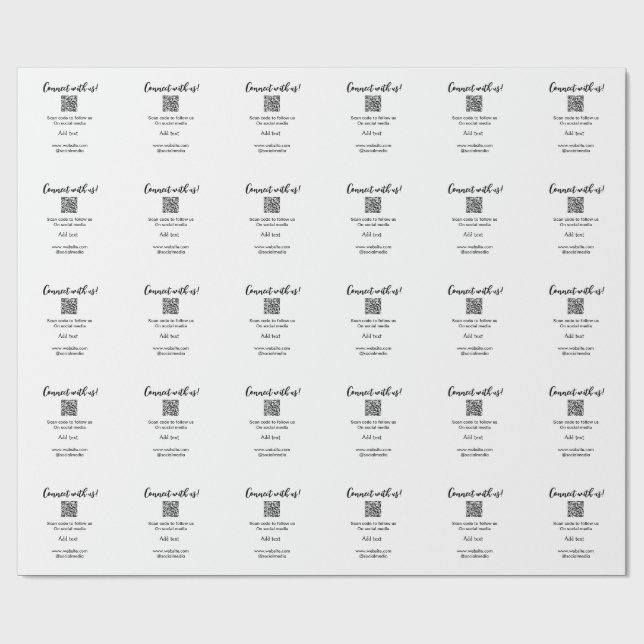 Papel De Regalo Conéctate con nosotros escanea código QR agregar s (Superficie plana)