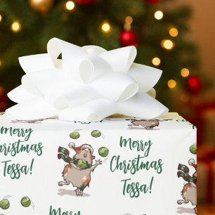 Papel De Regalo Conejillo de Guinea Adorable ¡Feliz Navidad! Agreg