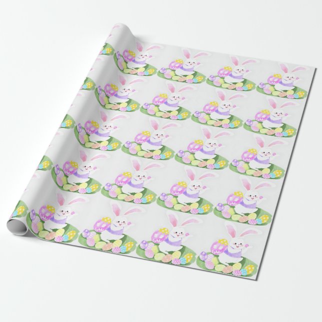 Papel De Regalo conejito con huevos de Pascua (Desenrollado)