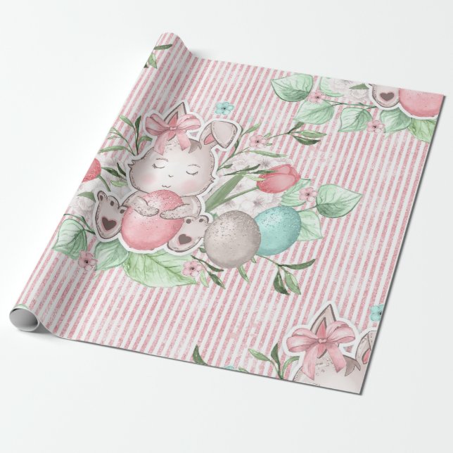 Papel De Regalo Conejito de Pascua adorable (Desenrollado)